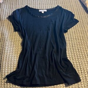 Banana Republic Black Satin Trim Top